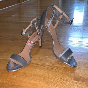 Grey-Silver Heeled Sandals